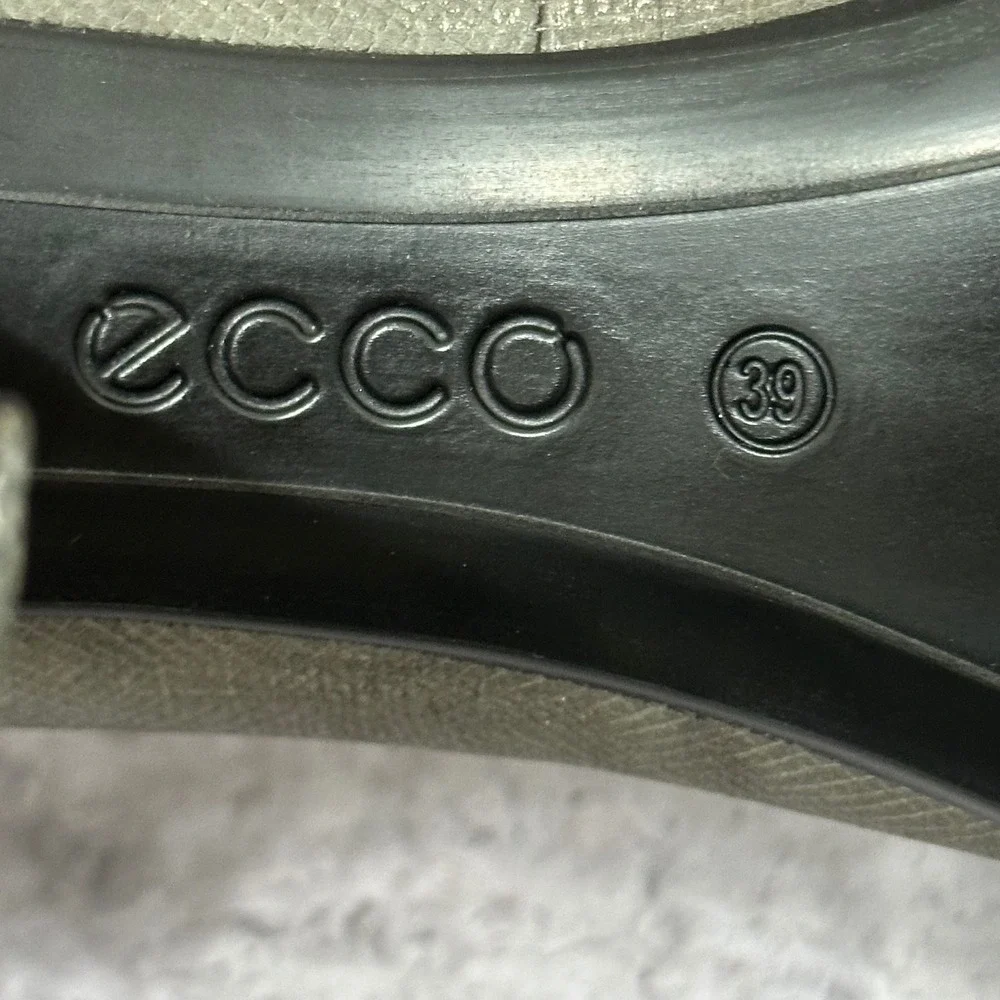 Ecco Shape 75 Sleek Pumps Womens 39 8-8.5 Gray Snakeskin Leather Heel